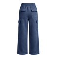 thumbnail image 5 of EnJoCho Girls Cargo Jogger Sweatpants Elastic High Waist Wide Leg Soft Cotton Loose Stretch Multi Pocket Trousers For Kids Outdoor Sports School Active Casual Wear, 5 of 8