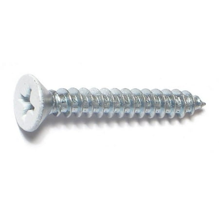 

#9 x 1-1/4 White Steel Phillips Flat Head Hinge Screws (25 pcs.)
