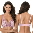 thumbnail image 3 of Curve Muse Women’s Plus Size Underwire Add 1+ Cup Push Up Mesh Lace Bra-2PK-Pink,Sand-38DDD, 3 of 6
