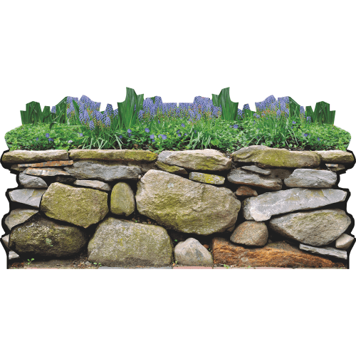 SP13313 Garden Stone Rock Wall Grass Wall Prop Cardboard Cutout Standee Standup