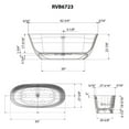 thumbnail image 2 of Ruvati USA RVB6723GW 63 in. Sinatra epiStone Solid Surface Freestanding Bath Tub, Matte Gold & White, 2 of 4
