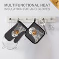 thumbnail image 4 of Yayeee Oven Mitts and Pot Holder Set of 2 Heat Resistant Kitchen Gloves Baking Hot Pad, White Halloween Dog, 4 of 5