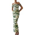 thumbnail image 5 of PRETTYGARDEN Women's Floral Maxi Dress 2025 Summer Off Shoulder Mesh Elegant Cocktail Party Ruched Bodycon Dresses, 5 of 8