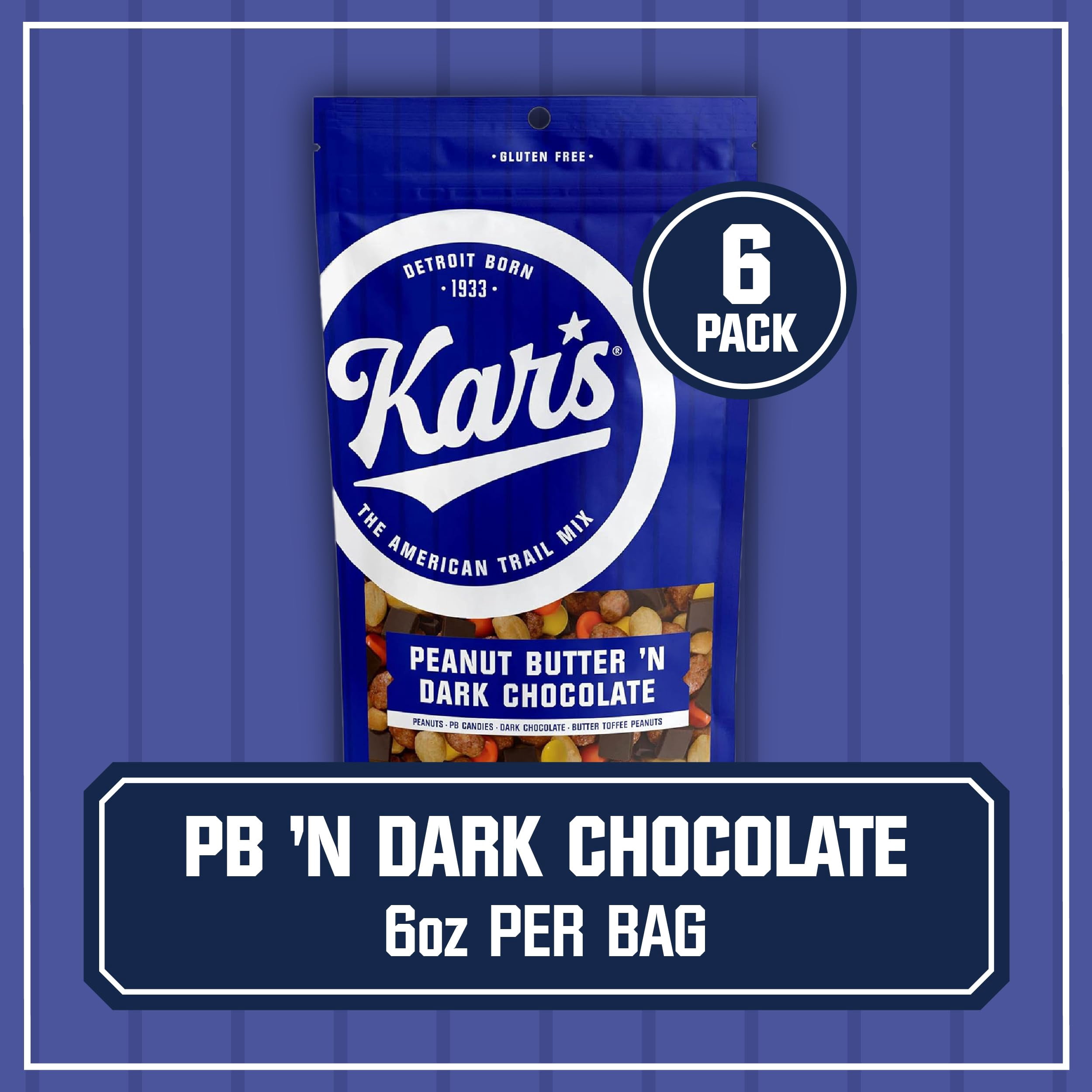 Kars  12 oz Peanut Butter & Dark Chocolate Trail Bagged Mix - Pack of 6