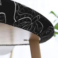 thumbnail image 5 of YFYANG Round Fitted Table Cloth, Waterproof Black Butterfly Line Texture Pattern Polyester Table Cover, Indoor Outdoor Decorative Tablecloths with Elastic Edge, 5 of 7