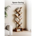 thumbnail image 2 of Casaottima 6-Tier Tree Bookshelf for Corner & Small Space - Steel & Wood Bookcase, Tall Floor Standing Book Organizer Shelf with Storage Cabinet, Home Decor for Living Room, Bedroom, Vintage C108, 2 of 3