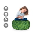 thumbnail image 2 of Exotic Storage Toy Bag Chair, Clutter of Banana Leaves Paradise Plantation Foliage Scene, Stuffed Animal Organizer Washable Bag, Small Size, Fern Green Hunter Green, by Ambesonne, 2 of 3