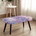 thumbnail image 4 of CHAQLIN Purple Floral Set Polyester Spandex Bench Slipcover with Dustproof, Easy Clean Wear Resistant Dining Bench Slipcover for Bedroom, 4 of 9