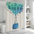 thumbnail image 6 of Teal Blue Science Bathroom Shower Curtains with 12 Hooks Polyester Waterproof Shower Curtain for Stalls and Bathtubs Funny Cartoon Artwork Wood Grain Decorative Bathroom Privacy Curtain 72x84 Inches, 6 of 8