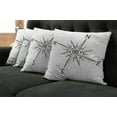 thumbnail image 2 of Ambesonne Compass Throw Pillow Cover 4 Pack, Sea Marine Life Theme, 20", Black White, 2 of 6