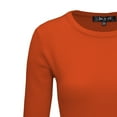 thumbnail image 2 of YEMAK Women's 3/4 Sleeve Crewneck Lightweight Basic Casual knit Pullover Sweater MK3636-DOR-XL, 2 of 10