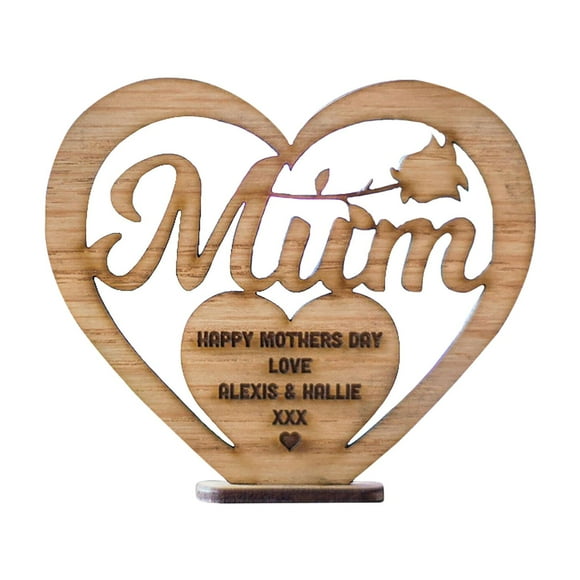 DOLITY shamjina Wooden Plaque Art Craft Hollow Decoration Standing Sign for Home Living