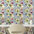thumbnail image 2 of Ambesonne Floral Peel & Stick Wallpaper for Home, Pop Blossoms Spring Love Art, 13"x100", Ceil Blue and Yellow Green, 2 of 5