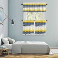 thumbnail image 6 of Abstract Stripe Kitchen Curtains Valances and Tiers Set of 3 Blue Yellow Grey Gradient Tier Curtains and Valance with Rod Pocket for Small Windows, 27.5"x24", 6 of 9
