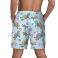 thumbnail image 2 of Lsque Mens Swim Trunks Colorful Sea Turtle Pattern - Bathing Suit Compression Liner - Beach Swim Shorts Swimwear - (S-3XL) - Stretch Quick Dry -Large, 2 of 9