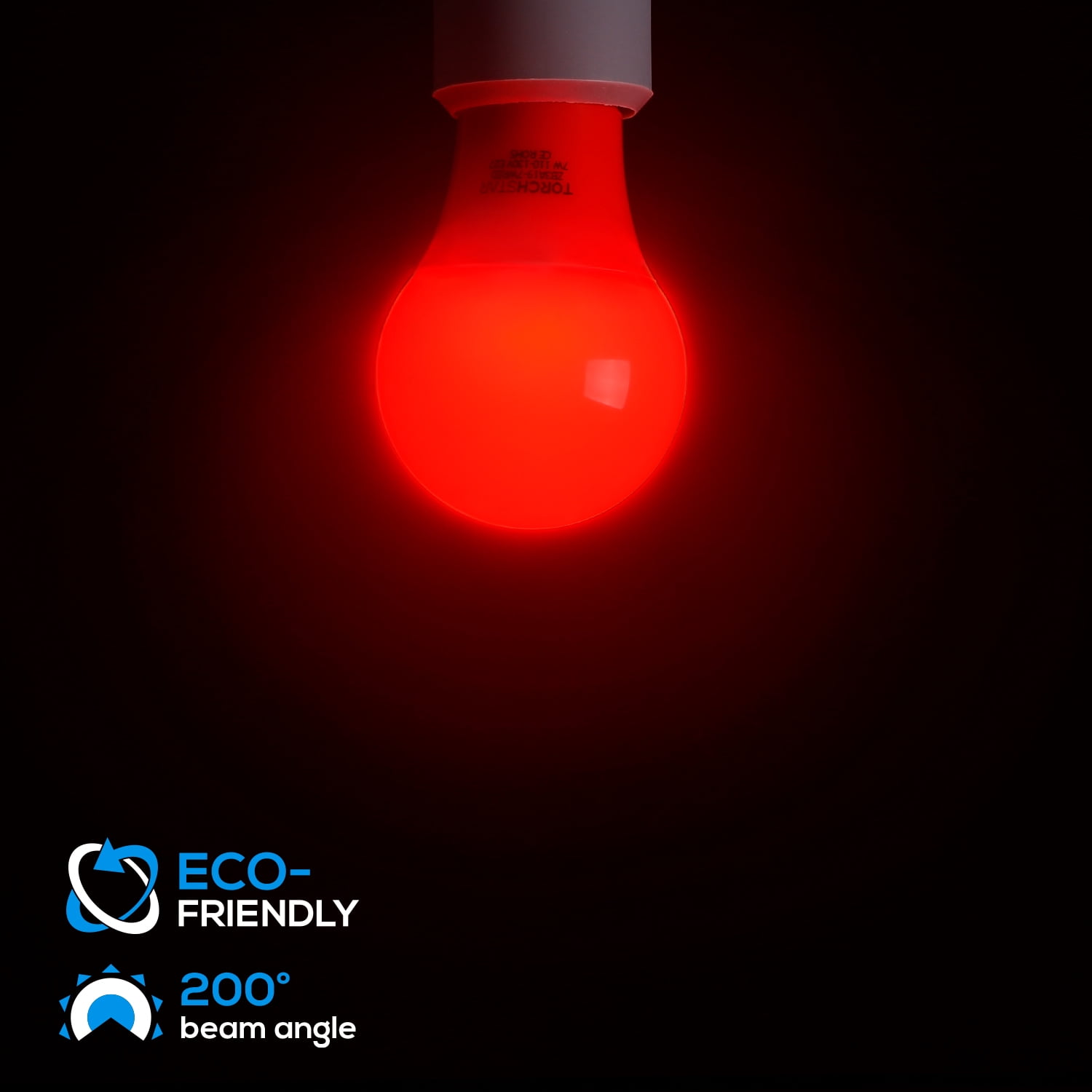 6 Pack Red LED A19 Colored Light Bulb, 7W, Medium E27 Base, Bedroom, Living Room, Baby’s Room Night Lights