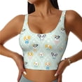thumbnail image 1 of Cauagu Différentes Races de Chiens Soutiens-Gorge de Sport pour Femmes, Col Rond Soutien-Gorge de Sport Débardeur Rembourré avec Étagère Intégrée-TTG, 1 of 8