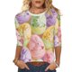 thumbnail image 4 of Xuyuer Women's Easter Printed 3/4 Sleeve T-Shirt, Cute Casual Summer Top Trendy Blouse Outfit for Holiday, 4 of 9
