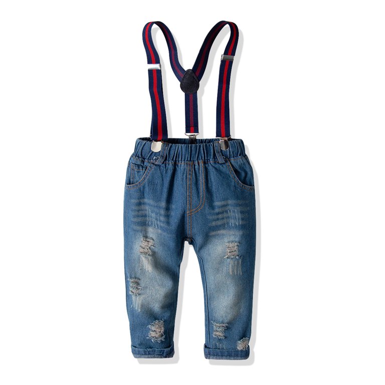 Xiaoluokaixin Baby/Toddler Boy's Suspender Long Denin Pants