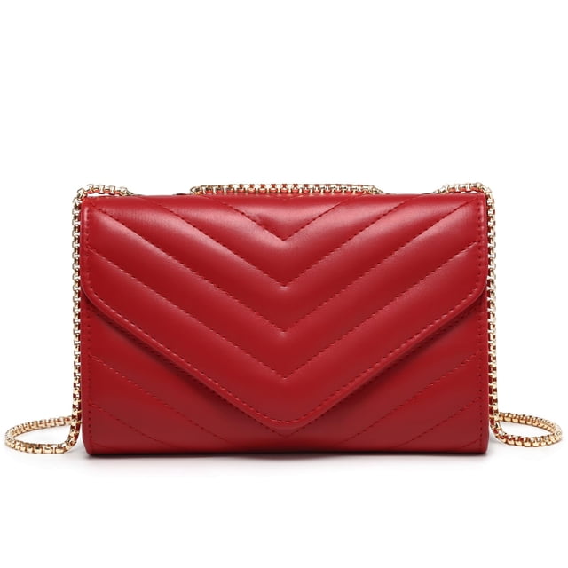Bolso bandolera Dasein acolchado de noche rojo para mujer