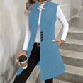 thumbnail image 6 of Women's Fashionable Casual Lapel Buttoned Waistcoat Sleeveless Solid-Colour Jacket for Women's Casual Fashion and Apparel,Sky Blue,L, 6 of 6