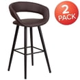 thumbnail image 3 of Flash Furniture 2 Pk. Brynn Series 29'' High Contemporary Cappuccino Wood Barstool in Brown Vinyl, 3 of 14