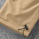 thumbnail image 4 of Pantalones largos de poliéster para hombre, de color liso, informales, con botones, cintura elástica y múltiples bolsillos., 4 of 9