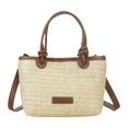 thumbnail image 2 of Bolso de playa de paja bolso de hombro para mujeres regalas de moda de bolsillo de bolso múltiple para festival de música de piscina de picnic al aire Caqui, 2 of 8