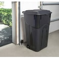 Hyper Tough 32 Gallon Wheeled Heavy Duty Plastic Garbage Can, Attached