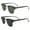 Black-Green/Grey, variant on Phuket Polarized Sunglasses for Men or Women Semi Silver Metal-Rimmed Black Frame w/ Smoke Lens