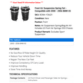 thumbnail image 2 of Front Air Suspension Spring Set - Compatible with 2000 - 2006 BMW X5 2001 2002 2003 2004 2005, 2 of 2