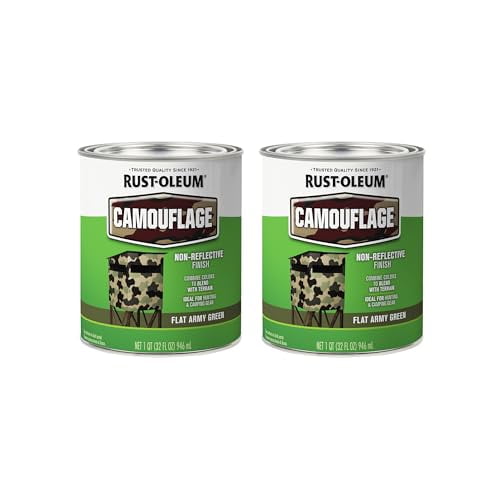 Rust-Oleum 379561-2PK Specialty Camouflage Paint, Quart, Flat Army Green, (Pack of 2)