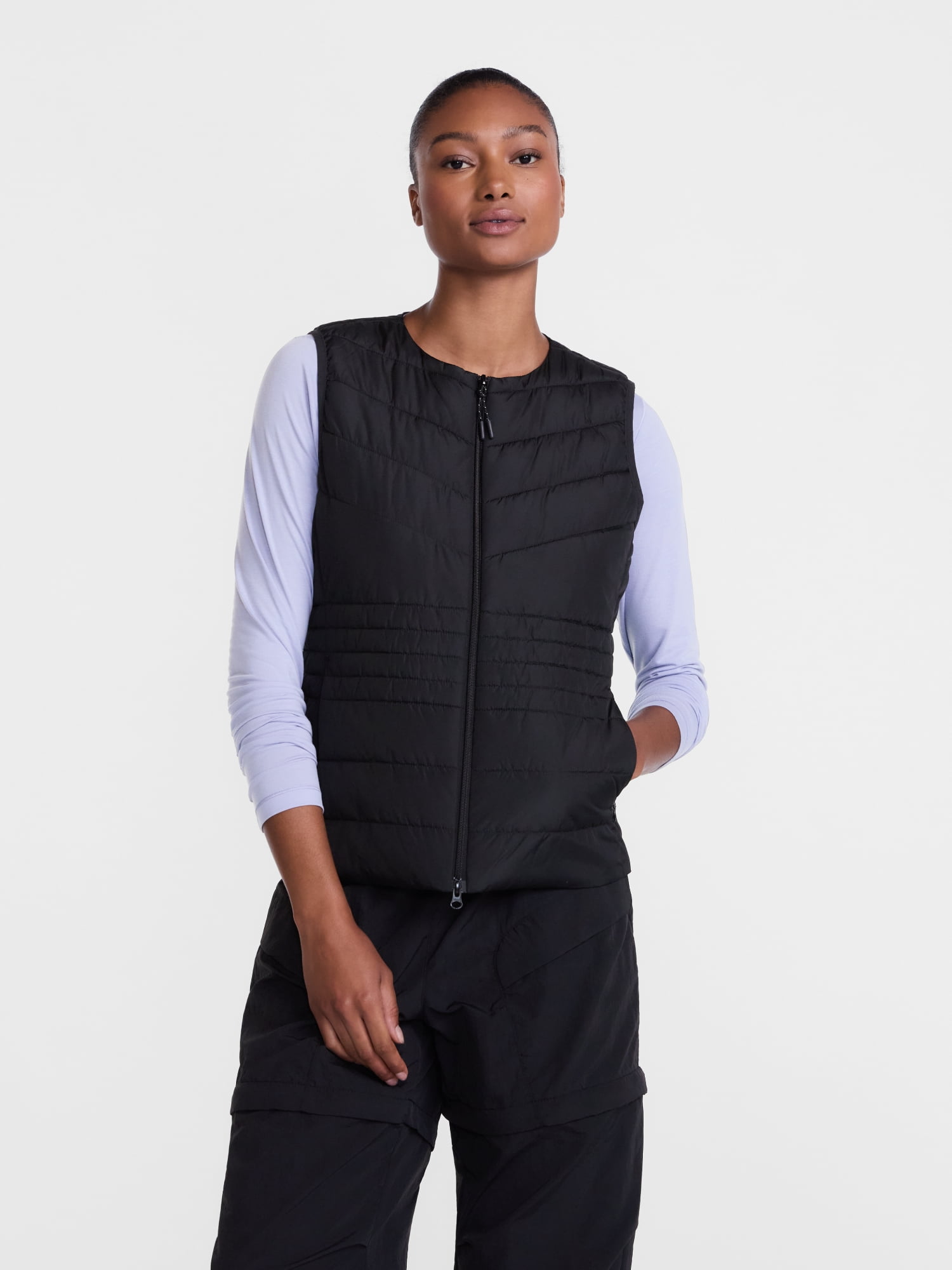 Ozark Trail Women's and Women's Plus Collarless Puffer Vest, Sizes XS-3X