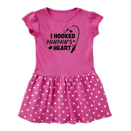 

Inktastic I Hooked Pawpaw s Heart with Fishing Rod Gift Toddler Girl Dress