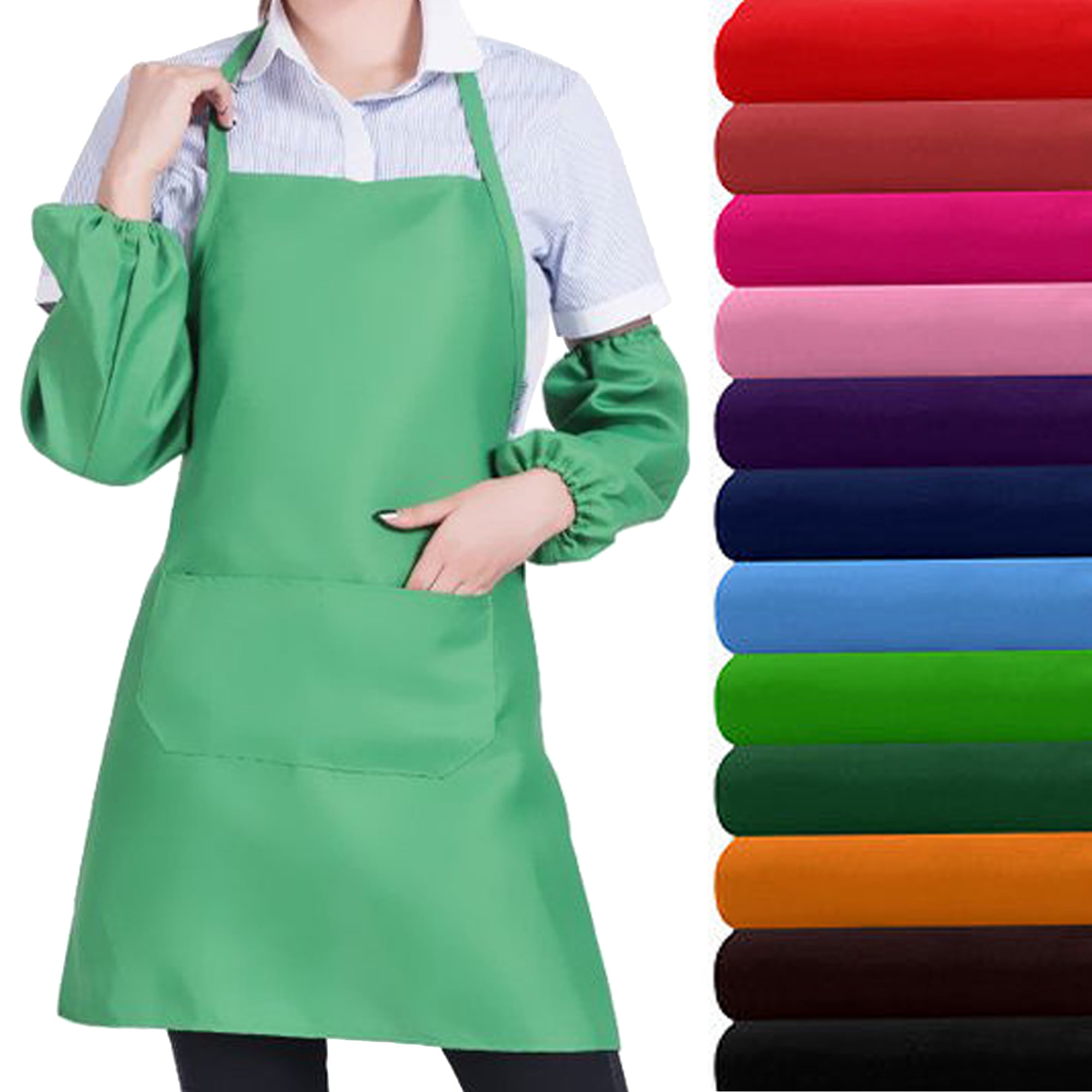 LADIES TABARD WOMENS TABBARD APRON WITH POCKET KITCHEN CLEANING CHEF WORK WEAR 