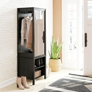 Ameriwood Home Wimberly Wardrobe with Mirror, Black Oak