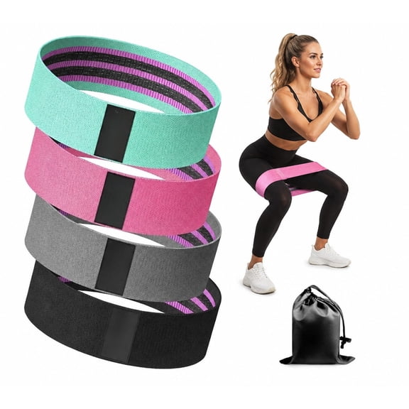 Fabric Resistance Bands for Working Out - Exercise Bands for Women and Men, Booty Bands for Legs and Glute, Yoga, Pilates, Rehab, Fitness and Home Workout
