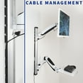 thumbnail image 3 of VIVO White Sit-Stand Wall Mount Counterbalance Monitor Keyboard Workstation, 3 of 8
