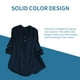 thumbnail image 5 of Camisa de mujer Manga larga Primavera Otoño Blusa Cuello en V Chica Top suelto, Azul, L Inevent AP000936-09, 5 of 7