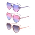 thumbnail image 3 of Gafas de sol para niños, gafas de sol de fiesta, portátiles, recuerdos de fiesta, gafas de moda con forma de corazón para mochileros, viajes, playa, champán azul violeta, 3 of 8