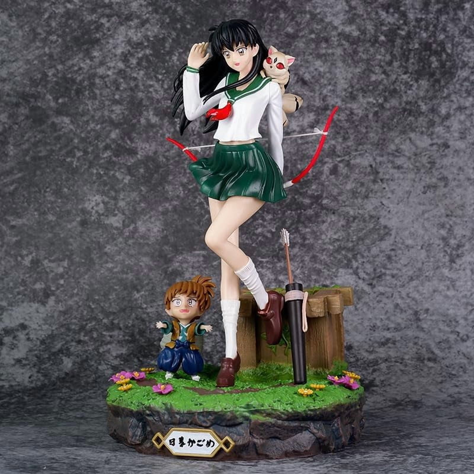 Kagome Figure Standing Higurashi Kagome Shippou Action Figures 27cm/10.6inchHandmade PVC Statues Collectible Souvenirs for Anime Fans Gifts