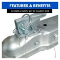 thumbnail image 6 of 2"x 3"Straight Tongue Trailer Coupler For 3in Channel,2in Hitch Ball,5000 Lbs,Electroplated,RV Parts,Camper Caravan Accessories ,Dependable Strength, 6 of 7