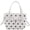 White, variant on Polka Dot Bow Bucket Bag PU Leather Drawstring Crossbody Shoulder Purse White 21cm 1Pc