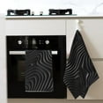 thumbnail image 4 of Kitchen Towels - Abstract Black And White Waves Absorbent Quick Drying Dish Towels for Kitchen Drying, Cute Funny Soft Hand Towels for Kitchen Decor with Lanyard, 4 of 7