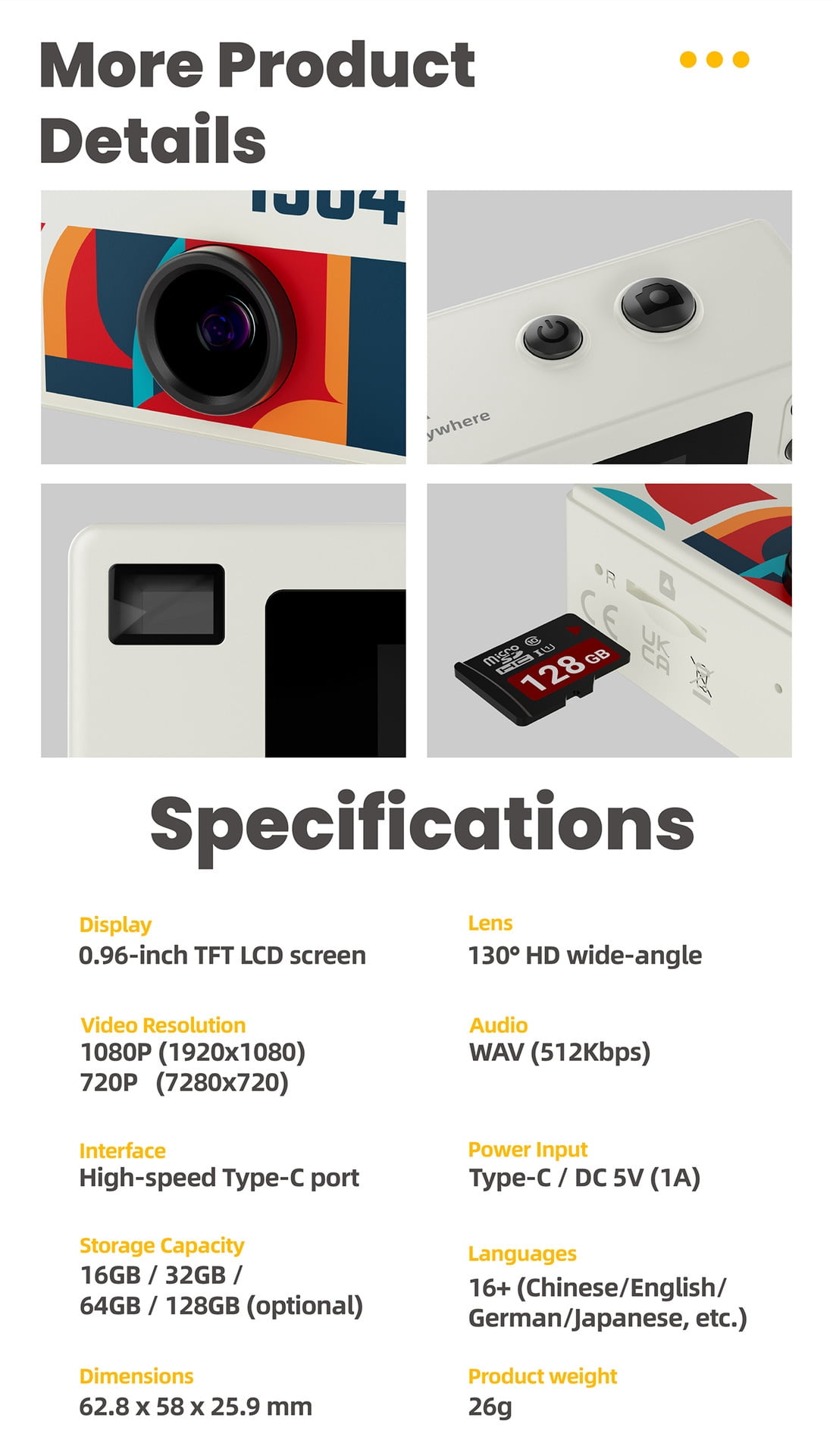 G6 Thumb Mini Digital Camera, Small Action Camera for Kids Students, Pocket Camera for Photo Video, 1080P HD Anti-Shake Portable, Birthday Gift for Girls Outdoor Travel