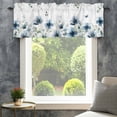 thumbnail image 4 of Valance for Windows,Pastoral Blue Wildflower Butterfly Valances Curtain Rod Pocket Valance for Kitchen Bedroom Living Room Bathroom,Gradient Eucalyptus Leaves Short Curtains Window Treatment 54x18in, 4 of 9