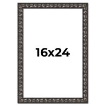 16x24 Frame Black-Brown Medieval Solid Wood Picture Frame | 1.5 Inch Moulding Width | Gotham