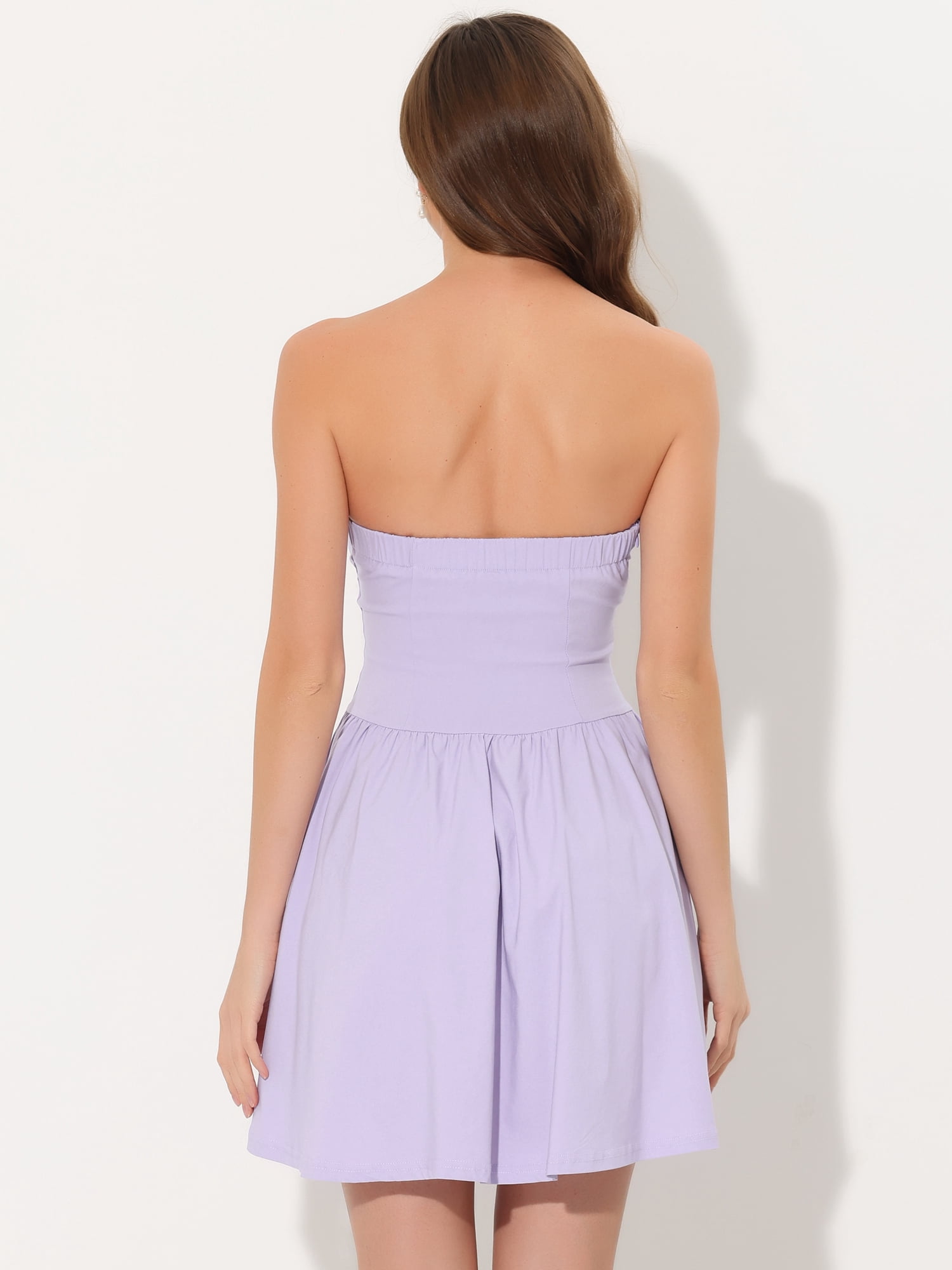 DARING DIVA Party Mini Strapless Sweetheart Neck Christmas Mini Dress XL Light Purple