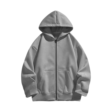 QQAMB Kids Sweatshirts Full-Zipper Solid Color Cute Long Sleeve Fall Trendy Comfy Hoodie Sweatshirt with Pockets 7 Years
