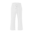 thumbnail image 3 of Capri Pants for Men Straight Fit Solid Color Capris with Pockets Casual Summer Cotton Linen Pants, 3 of 4